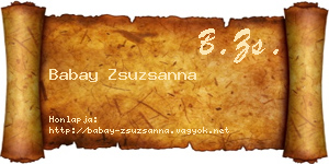 Babay Zsuzsanna névjegykártya